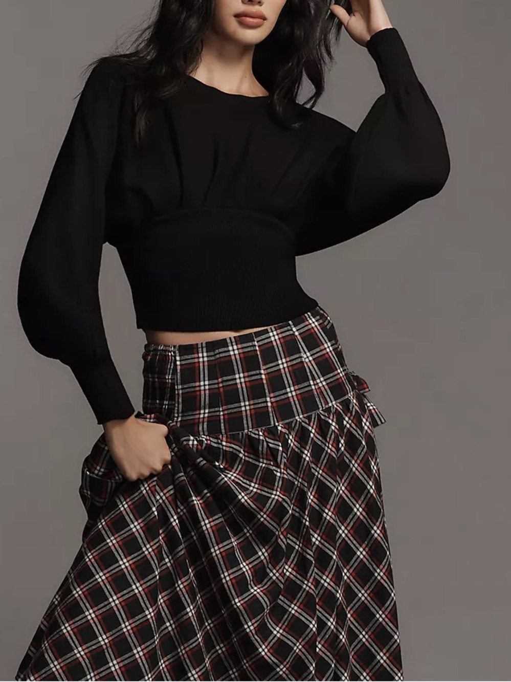 By Anthropologie Long-Sleeve Crop Sweater